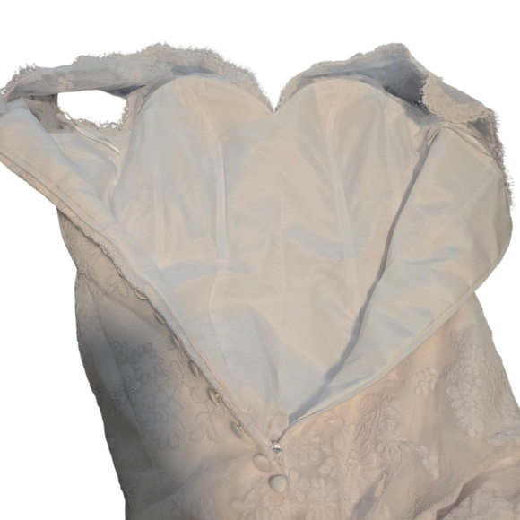 Gorgeous White High Low Wedding Dress Brand New Beautiful Lace and Beading - Picture 14 of 15